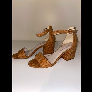 Cork Low Heel Strapped Heels | Never Worn